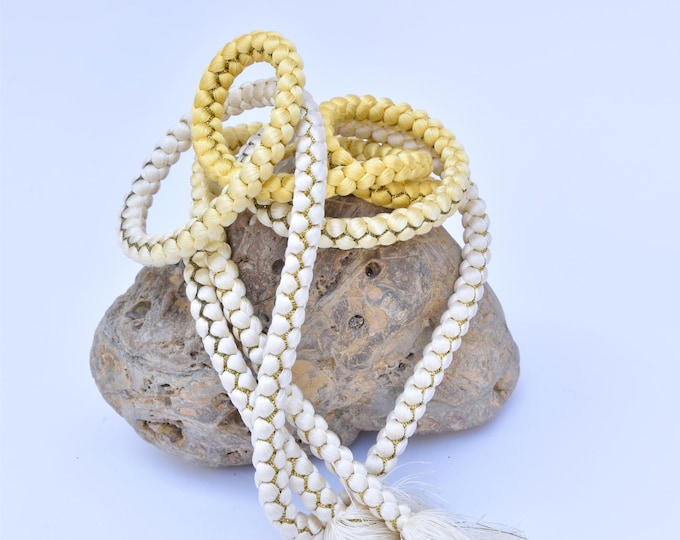 Silk Obijime, Kumihimo Belt yellow, Silk Cord, Silk Belt, Silk Necklace, Present, Boho Chic, KimonoMädchen