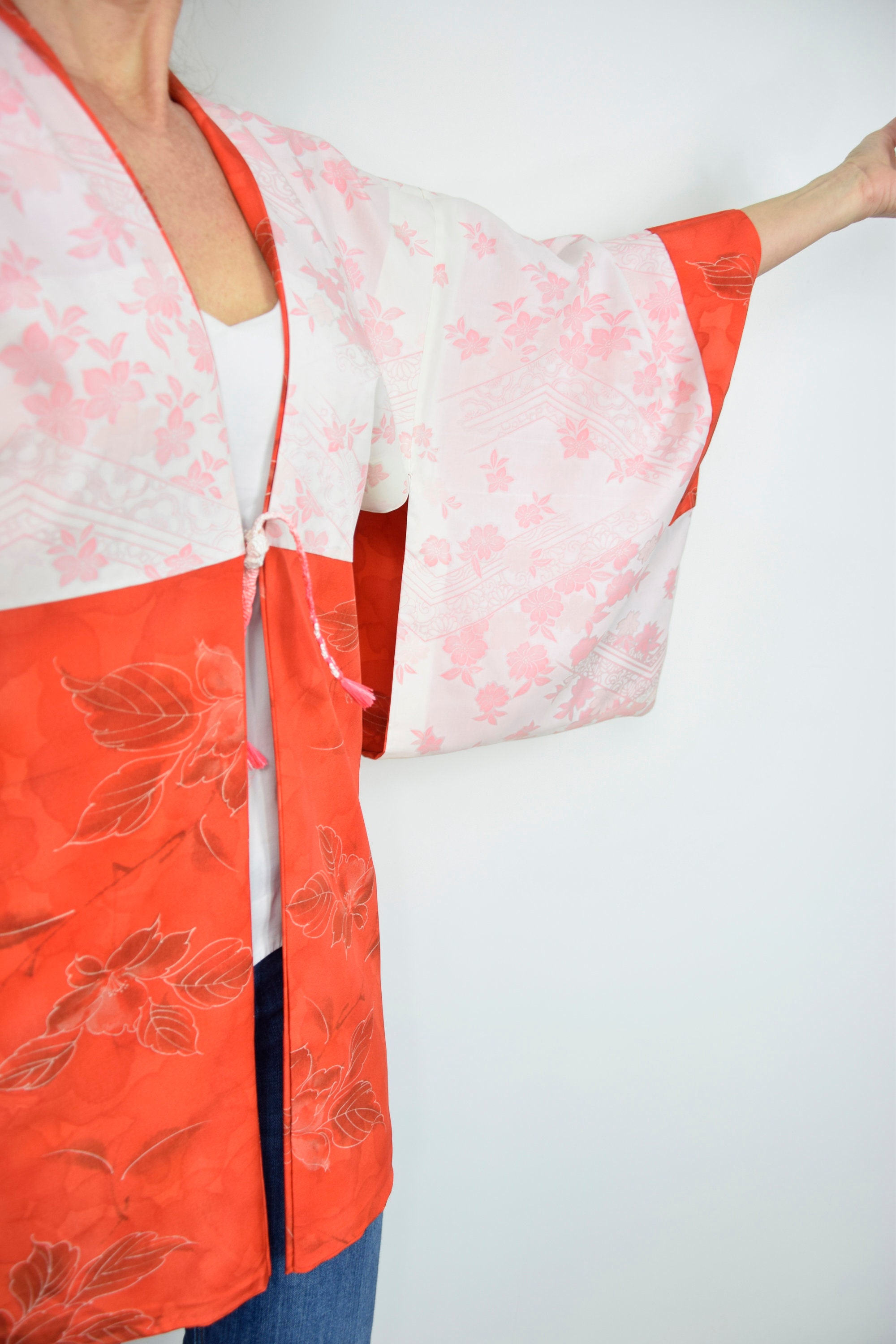 Vintage Haori, silk Kimono, Original Japanese short Kimono Jacket ...