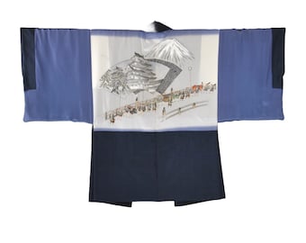 Kimono Jacket "Daimyo ", Oshima Tsumugi Haori Samurai Jacket / Wall Decoration / Haori  / Present for him / Kimonomädchen