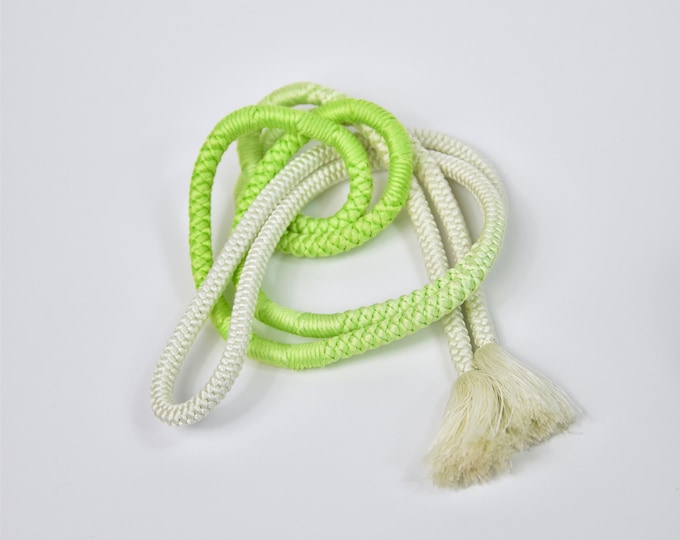 Obijime, Kumihimo Belt white & green, Silk Cord, Silk Belt, Silk Necklace, Present, Boho Chic, KimonoMädchen