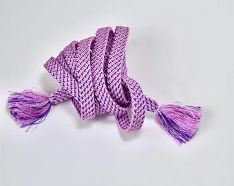 Silk Obijime, Kumihimo Belt purple, Silk Cord, Silk Belt, Silk Necklace, Present, Boho Chic, KimonoMädchen