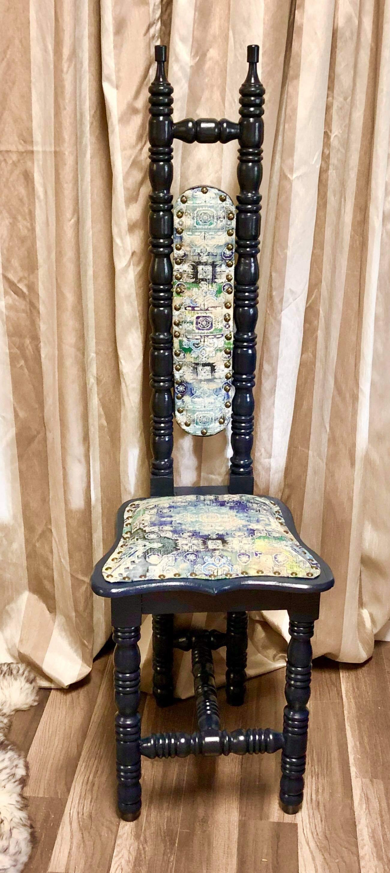 Antique Jacobean High Back Chair. Prayer Chair. Spanish Carved Etsy