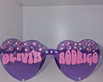custom concert heart sunglasses Olivia Rodrigo