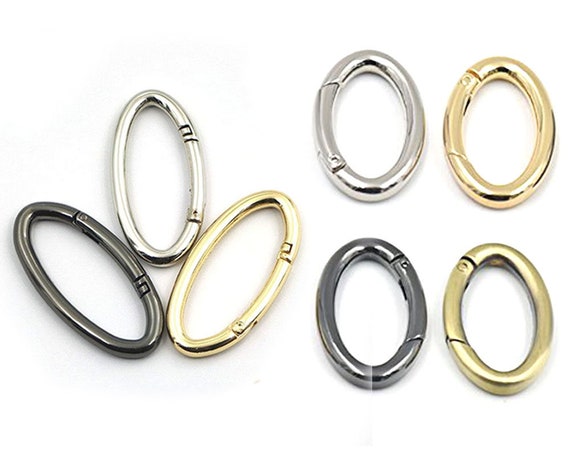 5PCs Alloy Spring O-Ring Oval Ring Buckle Outdoor Round Push Trigger Snap HooksL