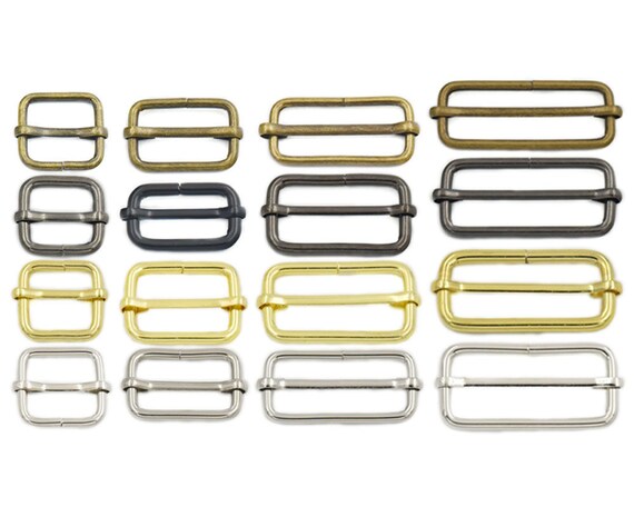 20pcs 3//4 Silver Metal Slides Tri-Glides Buckles Strap Webbing Slider Buckles
