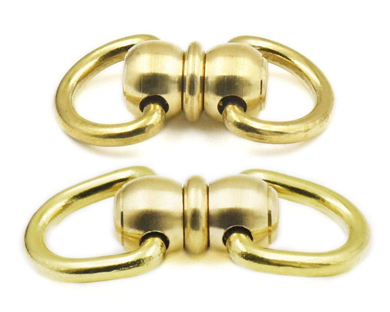 Solid BRASS CONNECTOR JOINT Medium Wallet Chain Rope Key Safety Hardware Leather
