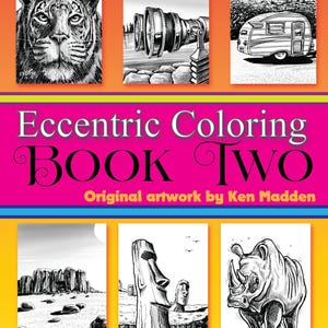 Eccentric Coloring Book Twok hand-drawn, Original Art Book, coloring book for adults, for creativity, relaxation and stress relief