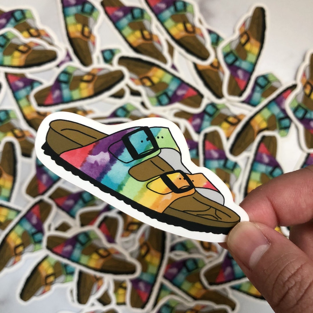 Rainbow Sandal Matte Sticker, Lesbian Rainbow Sandal LGBTQ+ Queer Pride ...