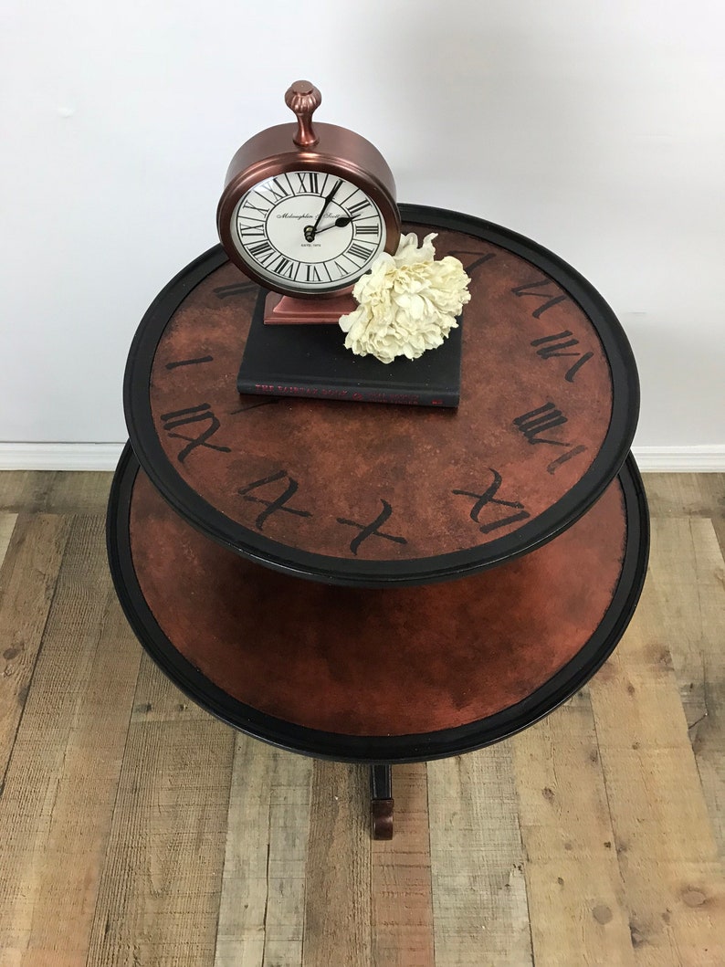 Vintage Round 2tier Accent Side Table