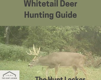 May include: A whitetail deer with large antlers walks through a grassy field. The image is from a trail camera and includes the text "The Hunt Locker", "80 F", "29.32 inHg", and "KLEIN SPOT".