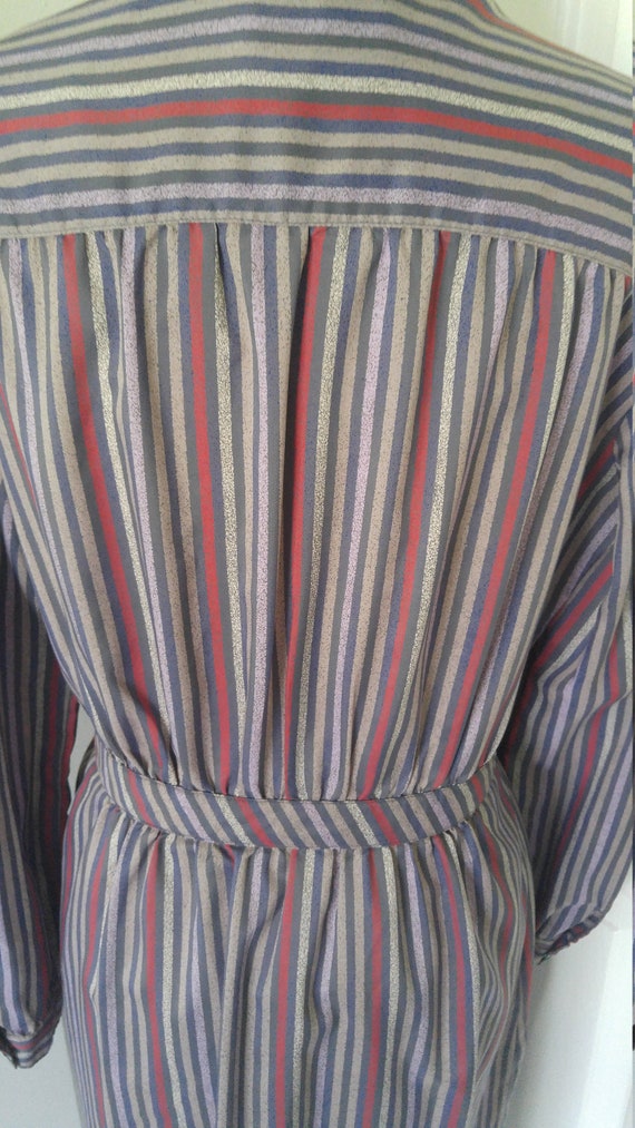 1970s  Union Made Striped Shirt Dress - image 5