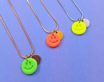 Smile necklace neon. Smile necklace neon. Colorful necklace. Neon necklace. Colorful jewelry. Gift girlfriend. Good mood jewelry.