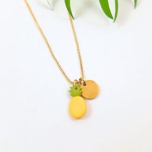 Ananas Halskette, Halskette mit handgemachtem Ananas-Anhänger, Kette Obst Anhänger, Ananas Kette, Geschenk Freundin, Sommer Schmuck