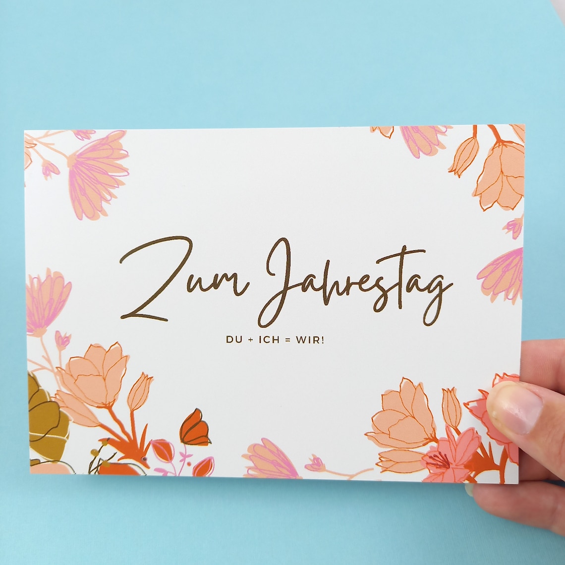 Karte Jahrestag Postkarte Jubiläum Postkarte Jahrestag - Etsy.de