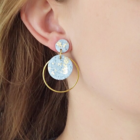 pendientes, creolen, regalo, blanco 1 par de acero inoxidable aretes Weiss cristal