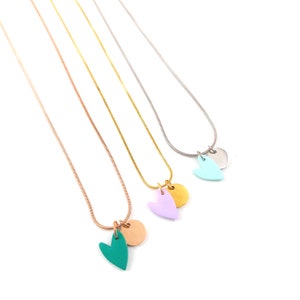 Heart necklace, necklace with handmade heart pendant, necklace with heart, heart necklace, gift girlfriend, necklace colorful. Colorful jewelry
