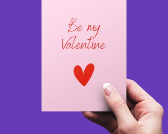 Karte Be my Valentine, Liebes-Postkarte, Karte Valentinstag, Postkarte Liebe, Karte Liebe, Grußkarte Valentinstag, Grußkarte Liebe