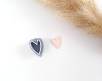 Heart-shaped cookie cutter, heart cutter, polymer clay heart cutter, polymer clay heart cookie cutter, polymer clay accessories, Fimo cutter, crooked heart