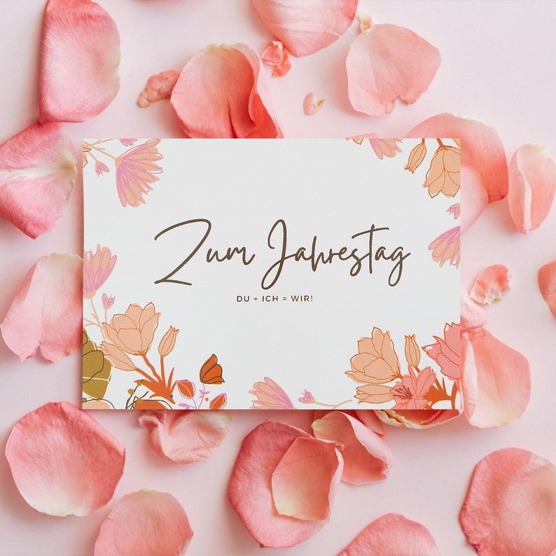 Karte Jahrestag Postkarte Jubiläum Postkarte Jahrestag - Etsy.de