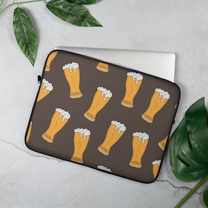 Beer Laptop Sleeve, 13 inch, 15 inch, iPad, Case, Protective, Cover, Neoprene, Macbook, Chromebook, PC Apple, Mac, Ale, Octoberfest, Alcohol