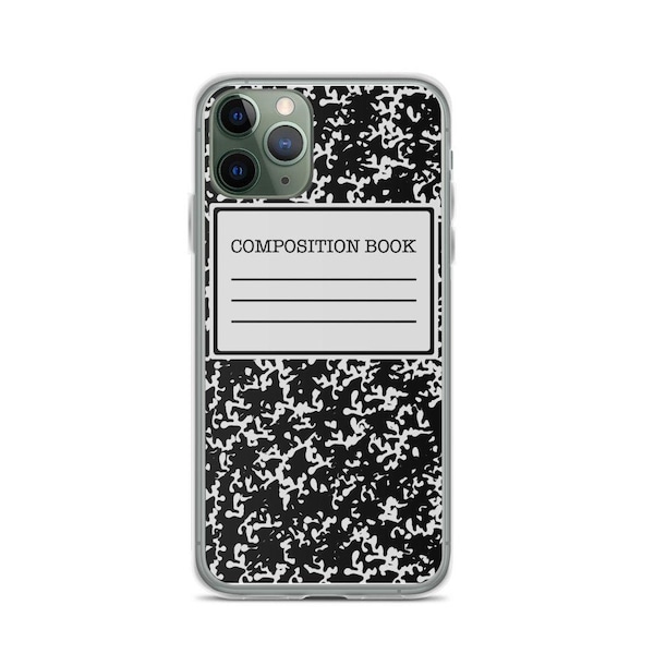 Composition Notebook Phone Case, Cover - Apple iPhone, Samsung, Flexi Case, Tough Case Biodegradable Case Credit Card or ID Card Holder Case