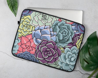 Succulent Laptop Sleeve, 13 inch, 15 inch, iPad, Case, Protective, Cover, Neoprene, Macbook, Dell, Chromebook, Surface, Apple, Cactus, Plant