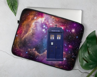 Tardis, Police Box Laptop Sleeve, 13 inch, 15 inch, iPad, Case, Protective, Cover, Neoprene, Macbook, Dell, Chromebook, Surface, PC, Apple