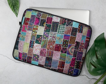 PrintED Quilt Patterned Laptop Sleeve, 13 pouces, 15 pouces, étui iPad, protection, housse en néoprène Macbook Dell Chromebook Surface Acer PC Apple