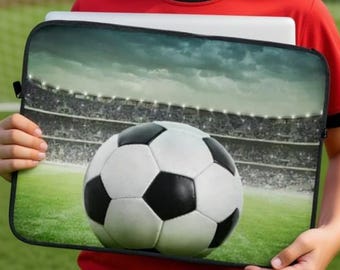 Soccer Print Laptop Sleeve, 13 inch, 15 inch, iPad Case, Protective, Cover, Neoprene, Macbook Dell Chromebook Surface Apple Sports, Ball