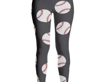 Baseball Leggings, Sports Yoga Pants, Baseball Lover Jogers, Game Day Shorts, Sports Fa Capri Pants, Baseball Player Gift