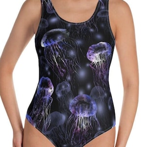 Jellyfish Swimsuit, Ocean Bikini, Womens Kids Mens Sea Creature Bathing Suit, Underwater Aesthetic One Piece Beachwear, Marine Life Swimwear
