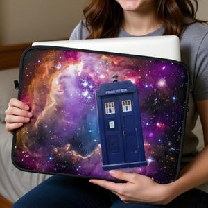 Police Telephone Booth Police Box in Galaxy Laptop Sleeve, 13 inch, 15 inch, iPad, Case, Macbook, Dell, Chromebook, Surface, PC, Apple