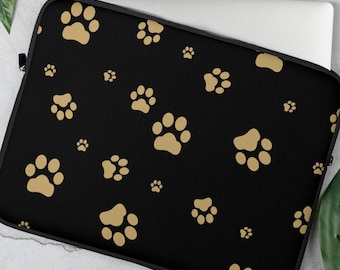 Dog Paw Laptop Sleeve, Paw Print Computer Case, Dog Lover Laptop Sleeve, Pet Lover Aesthetic iPad Case, Gift for Dog Owners, New Puppy Gift