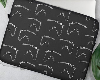 Horse Laptop Sleeve, Equestrian Laptop Case, Horse Lover Gift, Riding Aesthetic Tech Sleeve, Neoprene iPad Case