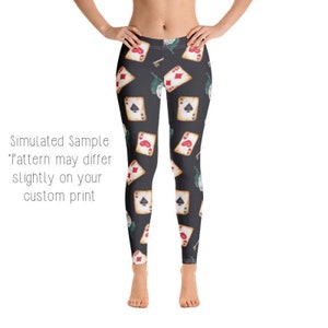 WONDERLAND Leggings, Capri, Plus, Kids, Shorts, Joggers, Off with her Head, Mad Hatter, Cards, Painting the roses red, Key, Size -Alice1