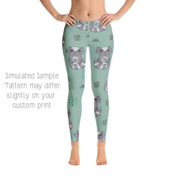 RACCOON Leggings, Capri, Plus, Kids, Shorts, Joggers, Wild, Creature, Trash digger, Trash Bandit, Rocket, Raccoons, Rabid, -Raccoon1