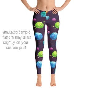 SPACE Leggings, Capri, Plus, Kids, Shorts, Joggers, Stars, Moon, Sun, Planet, Solar system, Galaxy, Milky way, Cosmic, Cosmos, -Planets1