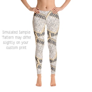BINGO Leggings, Capri, Plus, Kids, Shorts, Joggers, Bingo, numbers, Letters, Cards, Game, Games, Fun, Family, B42, -Bingo2
