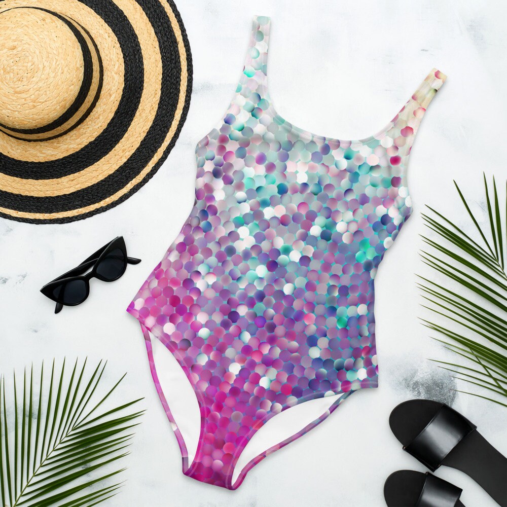 PRINTED GLITTER Bikini swimsuit Bathing Suit Women's Etsy