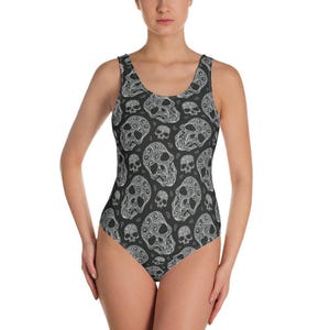 SUGAR SKULL Bikini, Swimsuit, Bathing Suit - Women&#39;s, Youth, Kids, Children, Stars, Summer, Swim, Club, Resort, Day of the Dead, Muertos
