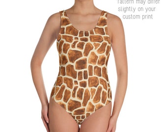 One Piece Swimsuit Bathing Suit Unique Floral Pattern Printing Giraffe One Piece Swimsuit Bathing Suit Unique Floral Pattern Printing Giraffe