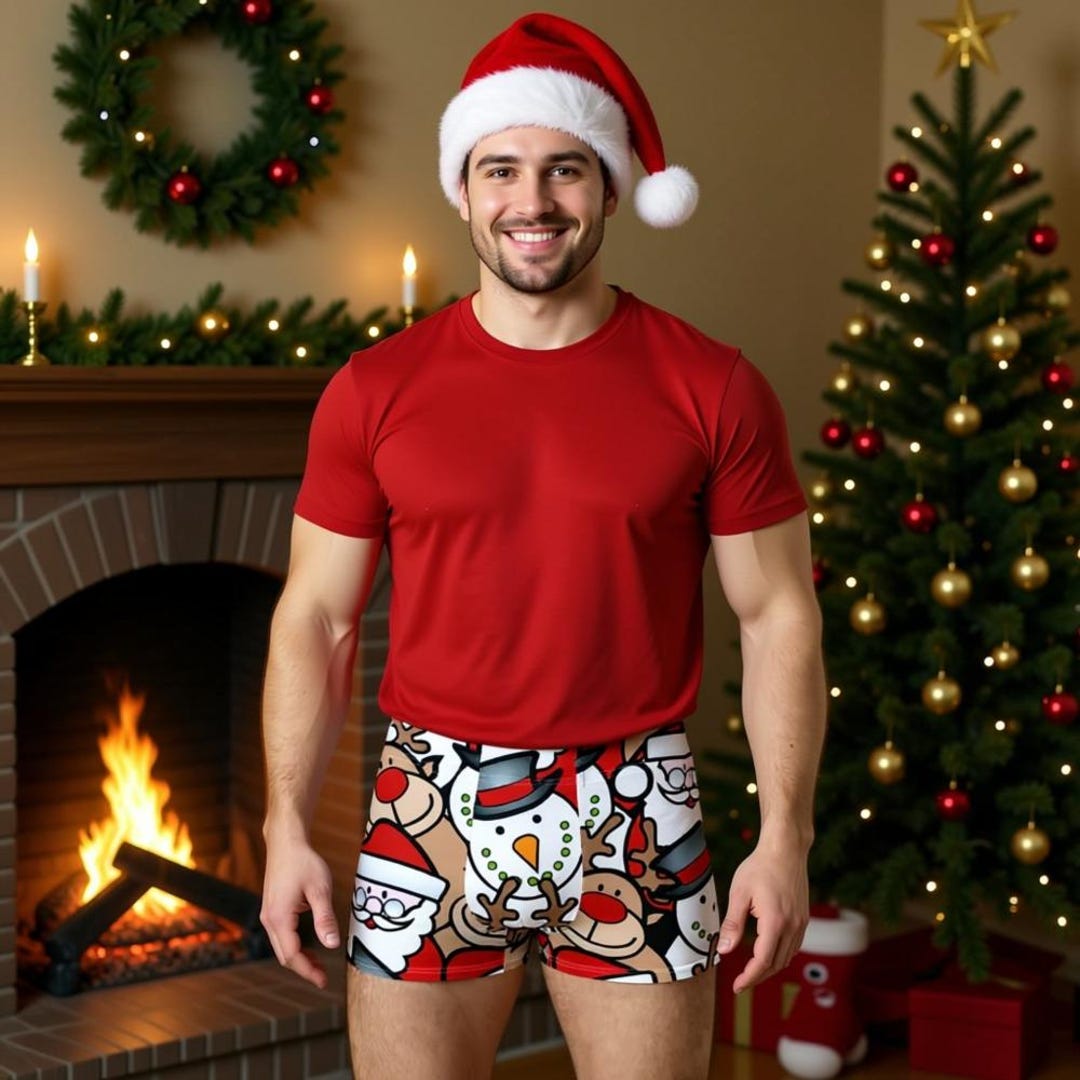 CHRISTMAS Character Boxer Briefs - Shorts, Underwear, Decorative, Xmas ...