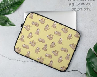 Sloth Laptop Sleeve, 13 pouces, 15 pouces, iPad, Étui, Protection, Housse, Néoprène, Macbook, Dell, Chromebook, Surface, PC, Acer, Apple, iPad