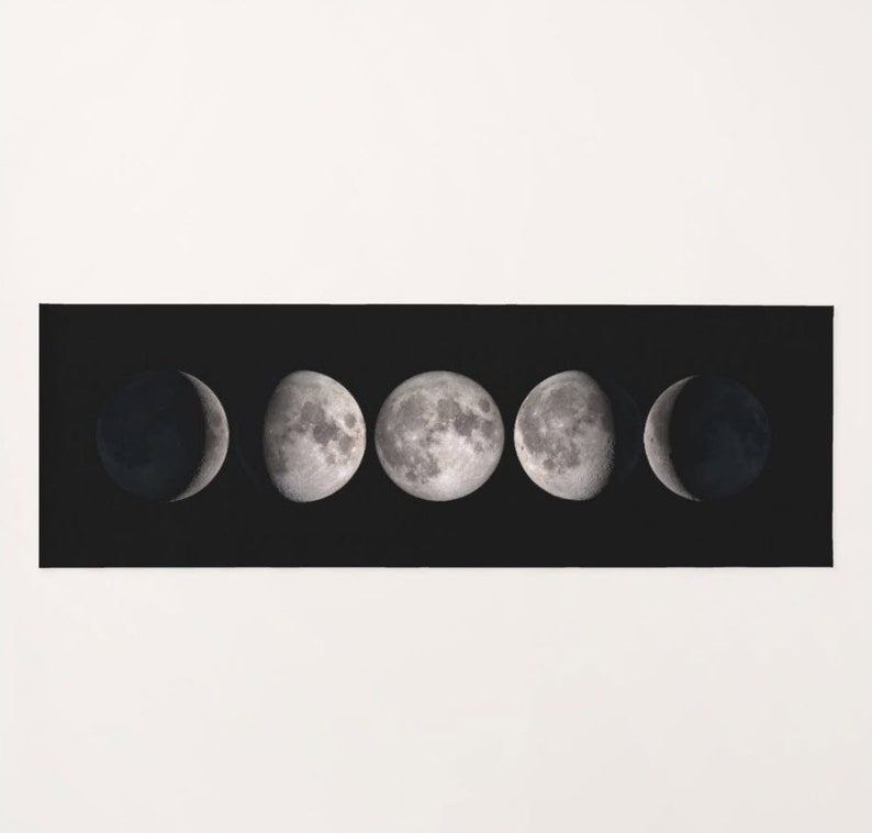 Moon Phases Yoga Mat or Towel Microfiber Polyester Nonslip Etsy