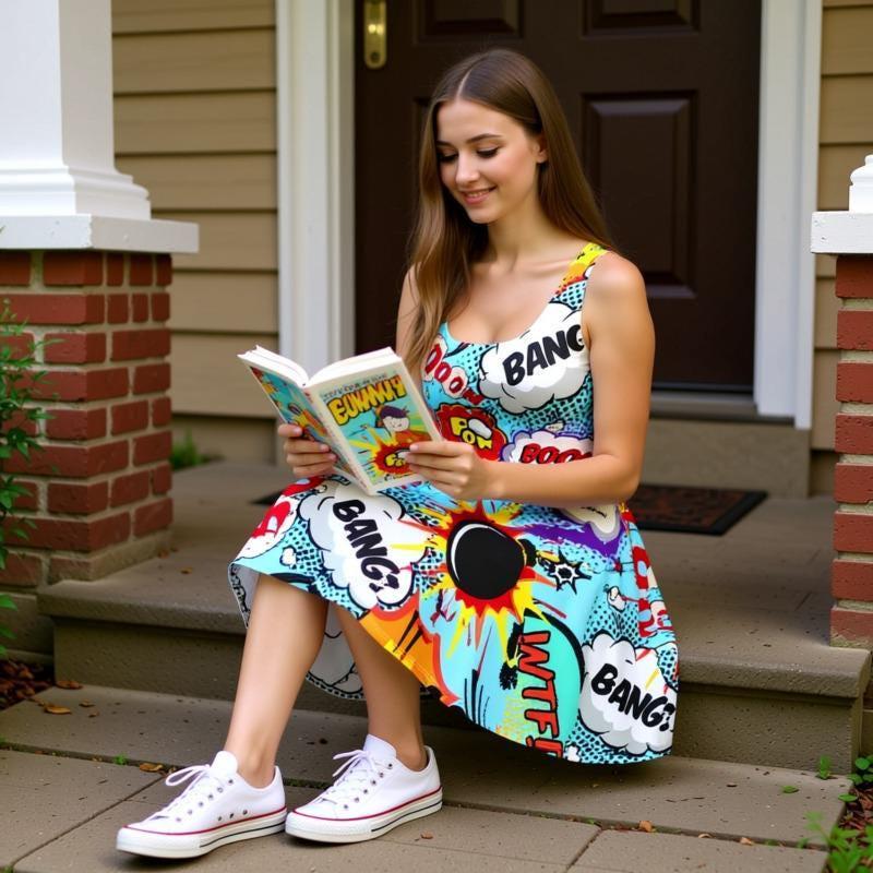 comic book bodycon dress Comic Book Skater Dress, Pop Art Bodycon Dress, Retro Comic Print Fit and  Flare Dress, Colorful Graphic Party Dress Women