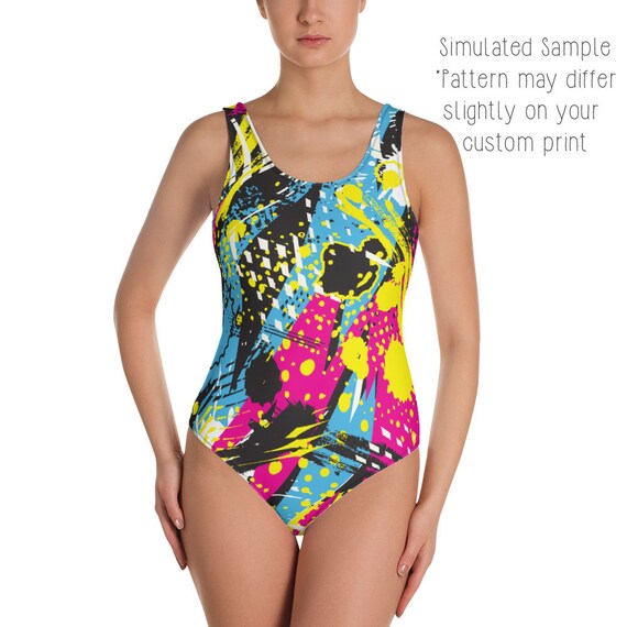 verwerken raket Perceptueel 80s/90s Vsco Girl Pattern Bikini Swimsuit Bathing Suit - Etsy