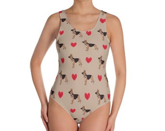 GERMAN SHEPHERD Bikini, Swimsuit, Bathing Suit - Women's, Mens Youth, Kids, Children, Swim, Summer, Dog, Puppy Pooch Playful Breed Paw Heart