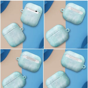 a series of four images showing the different angles of an airpods case