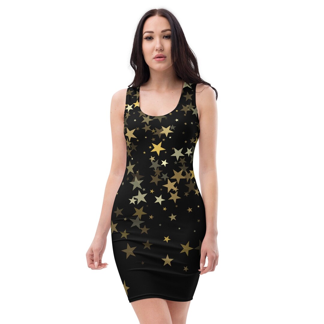 slim fit dress slacks Cindie Shooting Stars Print Midi Dress – Popsy Clothing main image 0