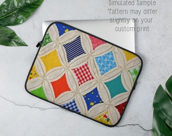 Funda para portátil con estampado de colcha, 13 pulgadas, 15 pulgadas, iPad, protectora, cubierta de neopreno para Macbook Dell Chromebook Surface Acer PC Apple